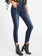 Shein Frayed Detail Stepped Hem Jeans