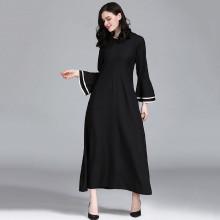 Shein Stripe Contrast Bell Sleeve Longline Dress