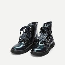 Shein Toddler Girls Star Decor Lace-up Boots
