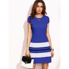 Shein Striped Cap Sleeve A Line Dress