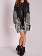 Shein Color Block Pockets Oversized Cardigan