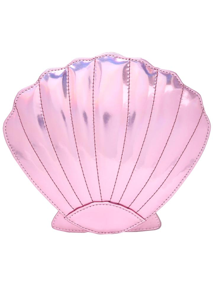 Shein Pink Faux Pantent Shell Shaped Chain Bag
