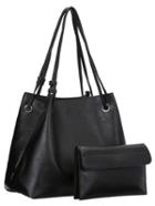Shein Black Magnetic Oversized Two Pieces Shoulder Bag