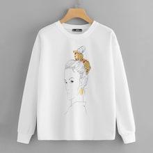 Shein Plus Figure Print Pullover