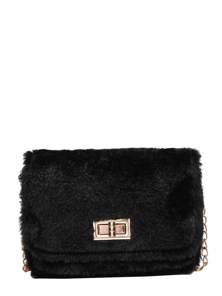 Shein Twistlock Fluffy Chain Bag