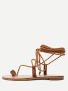 Shein Toe-ring Lace Up Sandals