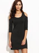 Shein Black Cold Shoulder Sheath Dress