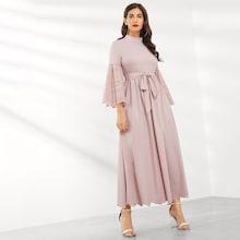 Shein Laser Cut Scalloped Bell Sleeve Dress
