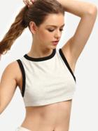 Shein Grey Patchwork Black Crop Tank Top