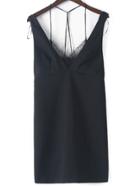 Shein Black Spaghetti Strap Lace Backless Slim Dress