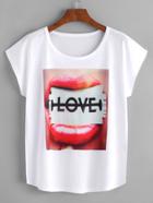 Shein Lip Print T-shirt