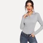 Shein Zip Half Placket T-shirt