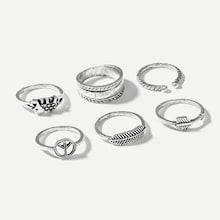 Shein Arrow & Feather Ring Set 6pcs