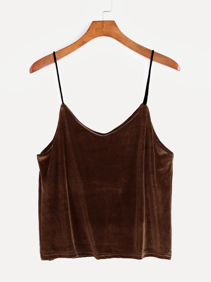Shein Brown Velvet Cami Top