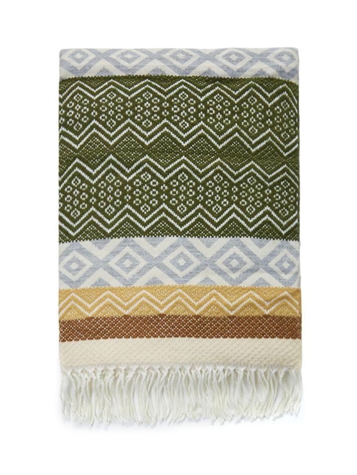 Shein Fringe Trim Geometric Pattern Scarf