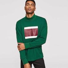 Shein Men High Neck Color-block Pullover