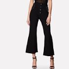 Shein Button Fly Studded Flare Pants