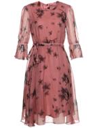 Shein Bell Sleeve Print A-line Dress