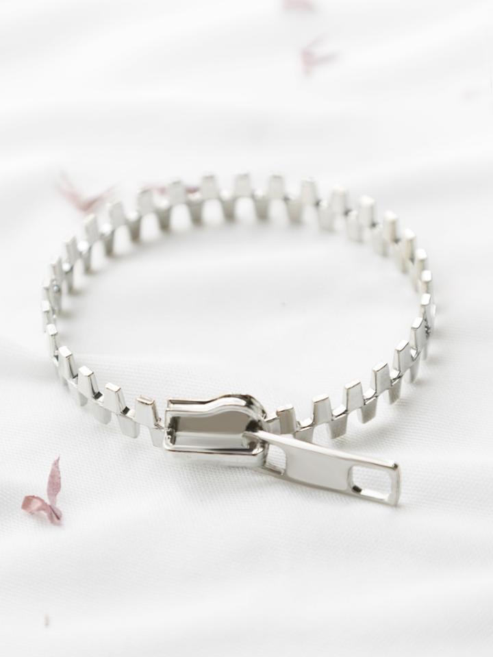Shein Silver Zipper Shape Bracelet