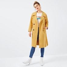 Shein Solid Double Breasted Trench Coat