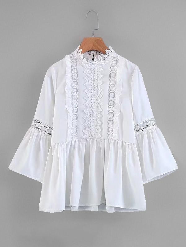 Shein Crochet Insert Babydoll Blouse