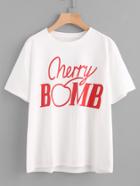 Shein Cherry Bomb Print Tee