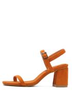 Shein Orange Peep Toe Buckle Strap Chunky Sandals