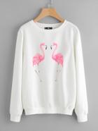 Shein Flamingo Print Sweatshirt