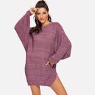 Shein Slit Hem Dolman Sweater