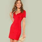 Shein V Cut Neck Sheath Dress