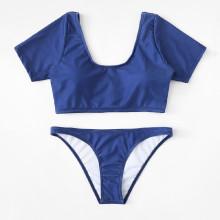 Shein Scoop Neck Two Piece Swimwear