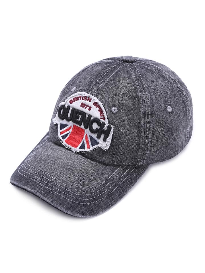 Shein Black Letter Patch Denim Baseball Cap