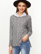 Shein Grey Marled Drop Shoulder Side Slit T-shirt