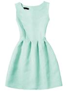Shein Pale Green Sleeveless Jacquard A-line Dress