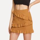 Shein Tiered Ruffle Solid Skirt