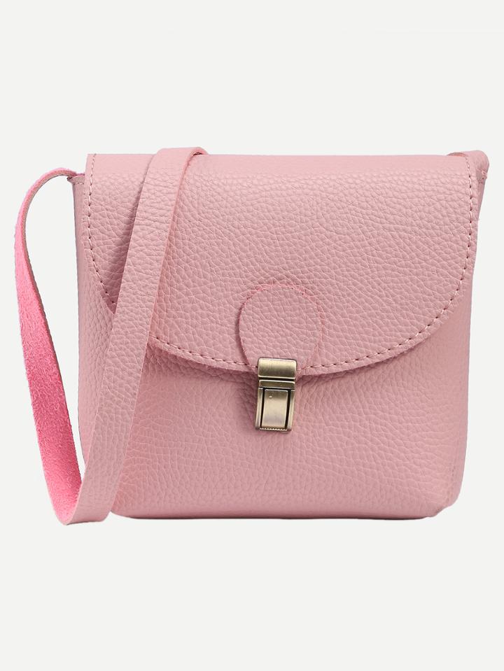 Shein Pink Pushlock Closure Crossbody Bag