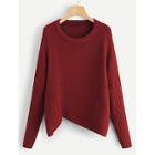 Shein Asymmetric Hem Rib Knit Sweater