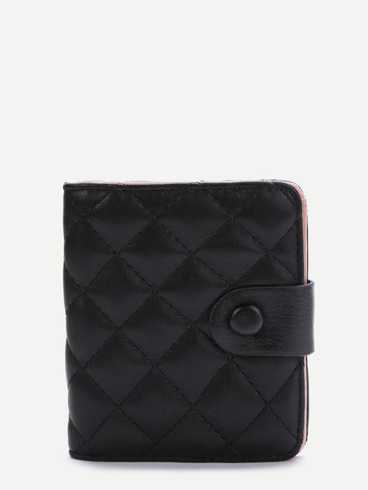 Shein Black Fold Snap Button Wallet
