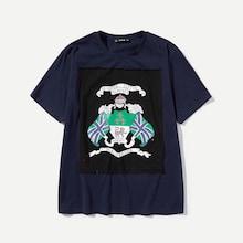 Shein Men Cut And Sew Mixed Print Tee