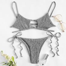 Shein Tie Side Shirred Bikini Set