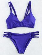 Shein Blue Braided Strap Ladder Cutout Bikini Set