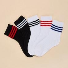 Shein Toddler Kids Striped Hem Socks 5pairs