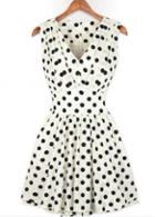 Rosewe Lovely Sleeveless Polka Dot A Line Mini Dress