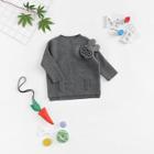 Shein Toddler Girls Patched Detail Dip Hem Knit Jumper