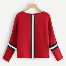 Shein Striped Panel Batwing Sleeve Jumper