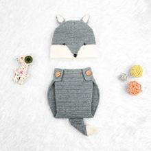 Shein Toddler Boys Knit Diaper Cover & Fox Hat