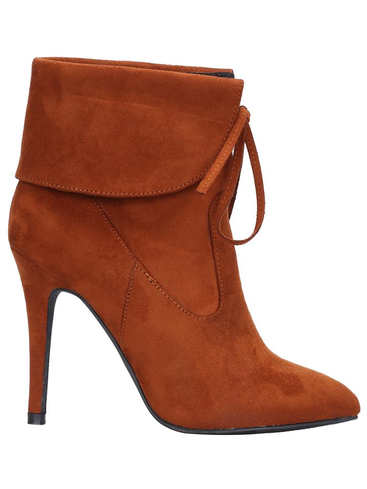 Shein Camel Lace Up High Heeled Boots