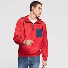Shein Men Zip Half Placket Hooded Jacket