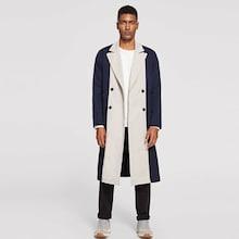 Shein Men Waist Belted Notched Neck Plaid Coat