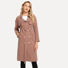 Shein Double Breasted Solid Coat